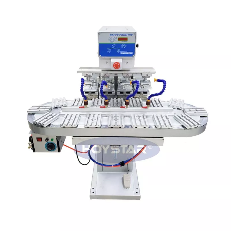 Big Size Four Color Pad Printer With Conveyor