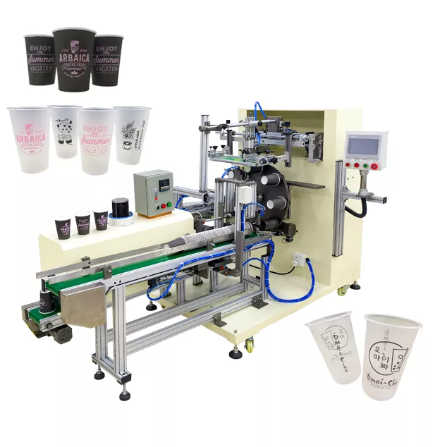 Fully Automatic 1 Color Cylindrical Screen Printing Machine for PP/PET cup