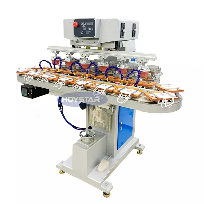 Six Color Pad Printer With Conveyor Worktable